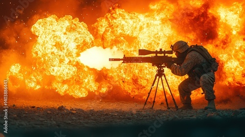 Marine Corps Sniper In Fiery Combat
