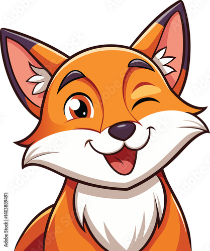 Fox blinking & smiling Animated Stickers
