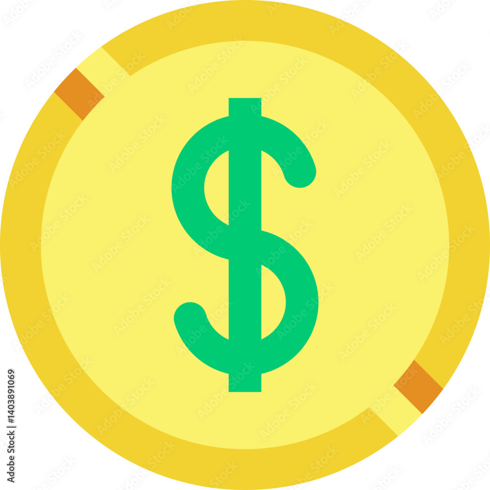 Obraz premium Dollar Coin icon vector illustration