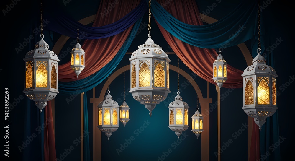 Obraz premium Ramadan Lanterns: Festive Background