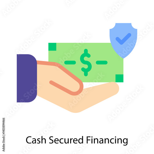 Cash Secured Financing icon vector illustration