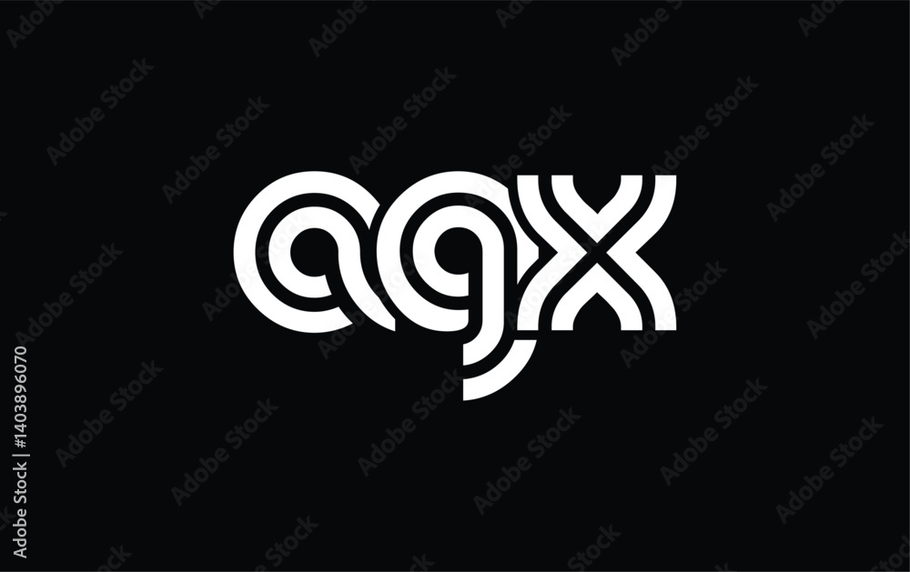 Obraz premium AGX Creative Unique Modern Letter Logo Design. Stylized logo featuring a unique letter design, presenting abstract minimalist aesthetics and modern appeal.
