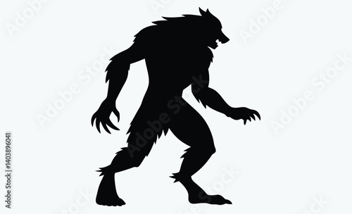 Werewolf silhouette, werewolf silhouette vector illustration 