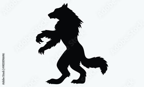 Werewolf silhouette, werewolf silhouette vector illustration 