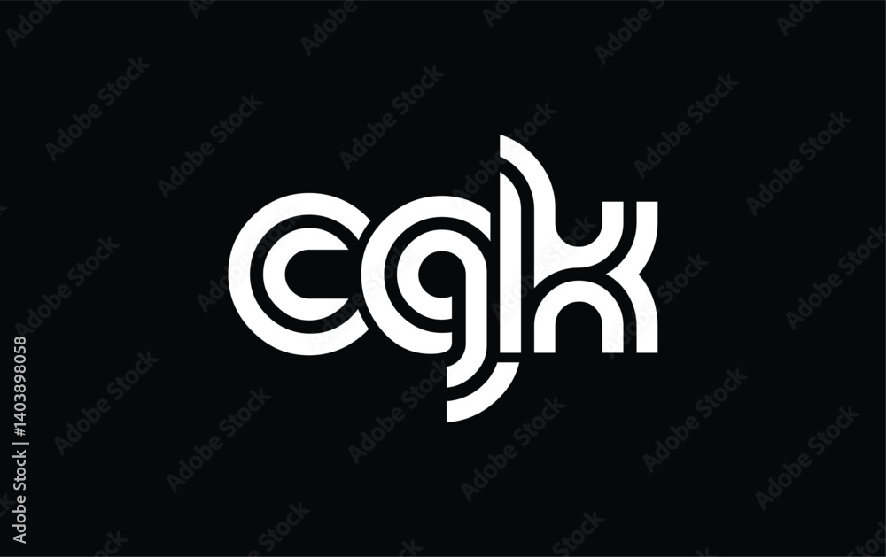 Obraz premium CGK Creative Unique Modern Letter Logo Design. Stylized logo featuring a unique letter design, presenting abstract minimalist aesthetics and modern appeal.