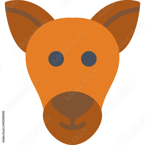 Kangaroo Face icon vector illustration