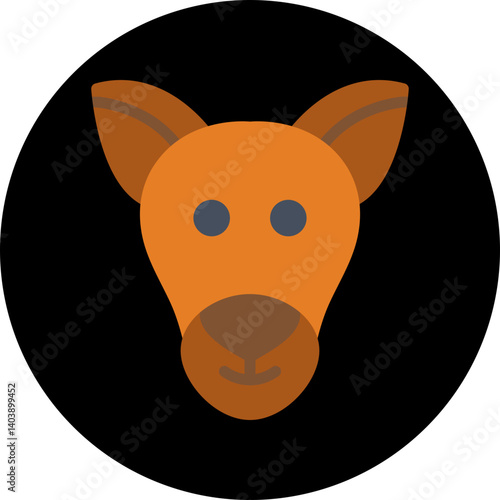 Kangaroo Face icon vector illustration