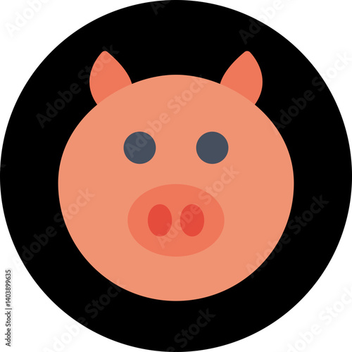 Pig Face icon vector illustration