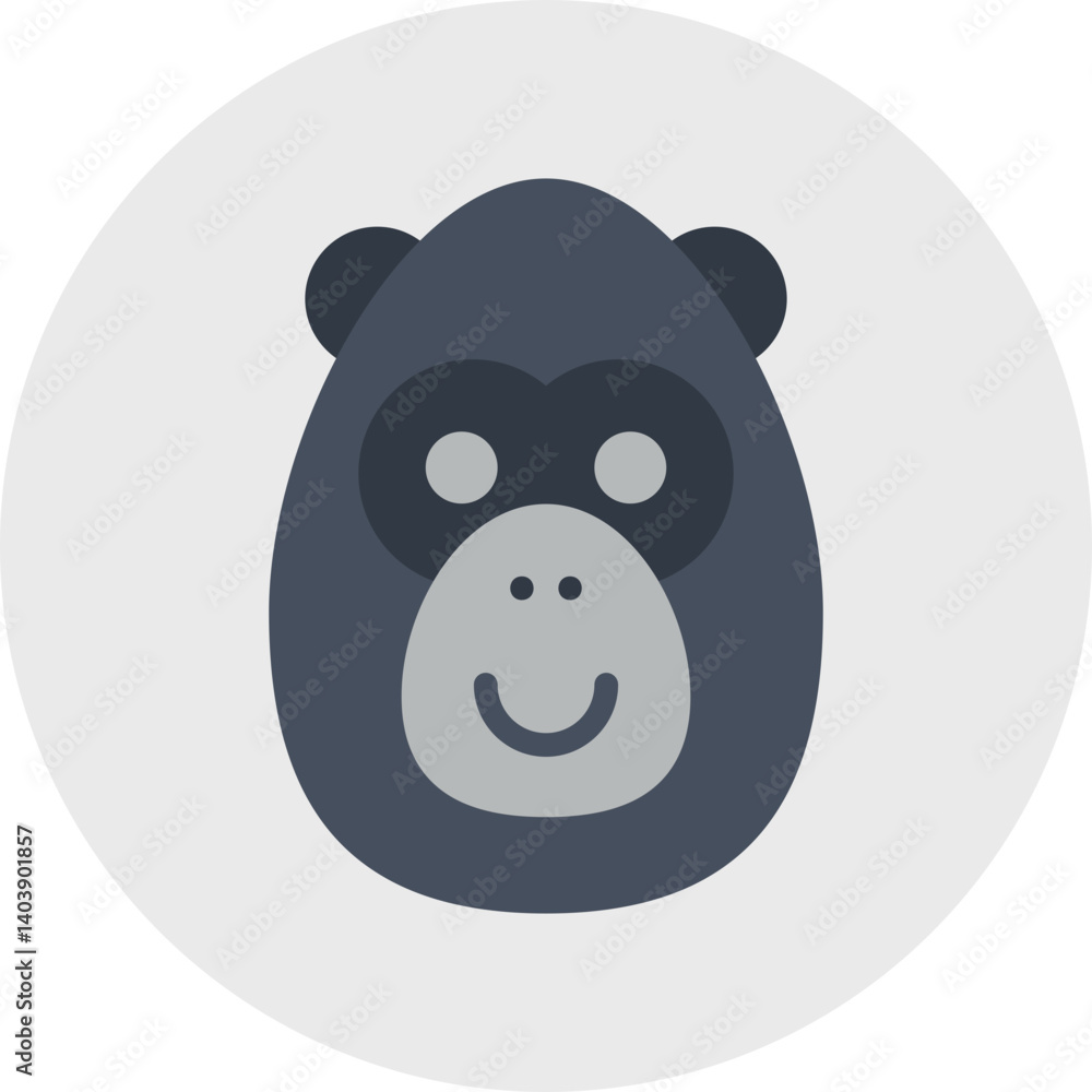 Ape Face icon vector illustration Ape Face icon vector illustration