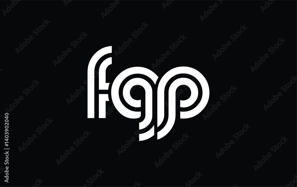 Obraz premium FGP Creative Unique Modern Letter Logo Design. Stylized logo featuring a unique letter design, presenting abstract minimalist aesthetics and modern appeal.
