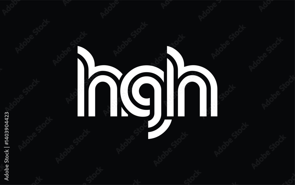 Obraz premium HGH Creative Unique Modern Letter Logo Design. Stylized logo featuring a unique letter design, presenting abstract minimalist aesthetics and modern appeal.