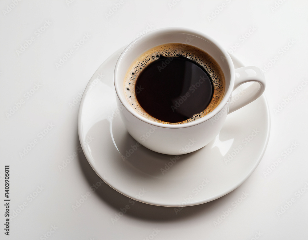 cup of black coffee on a white background cup of black coffee on a white background