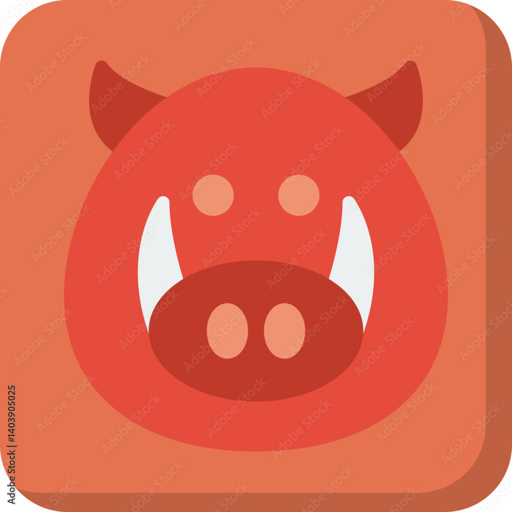 Boar Face icon vector illustration Boar Face icon vector illustration