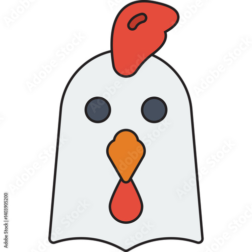 Hen Face icon vector illustration
