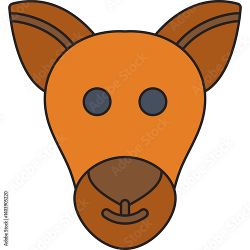 Kangaroo Face icon vector illustration