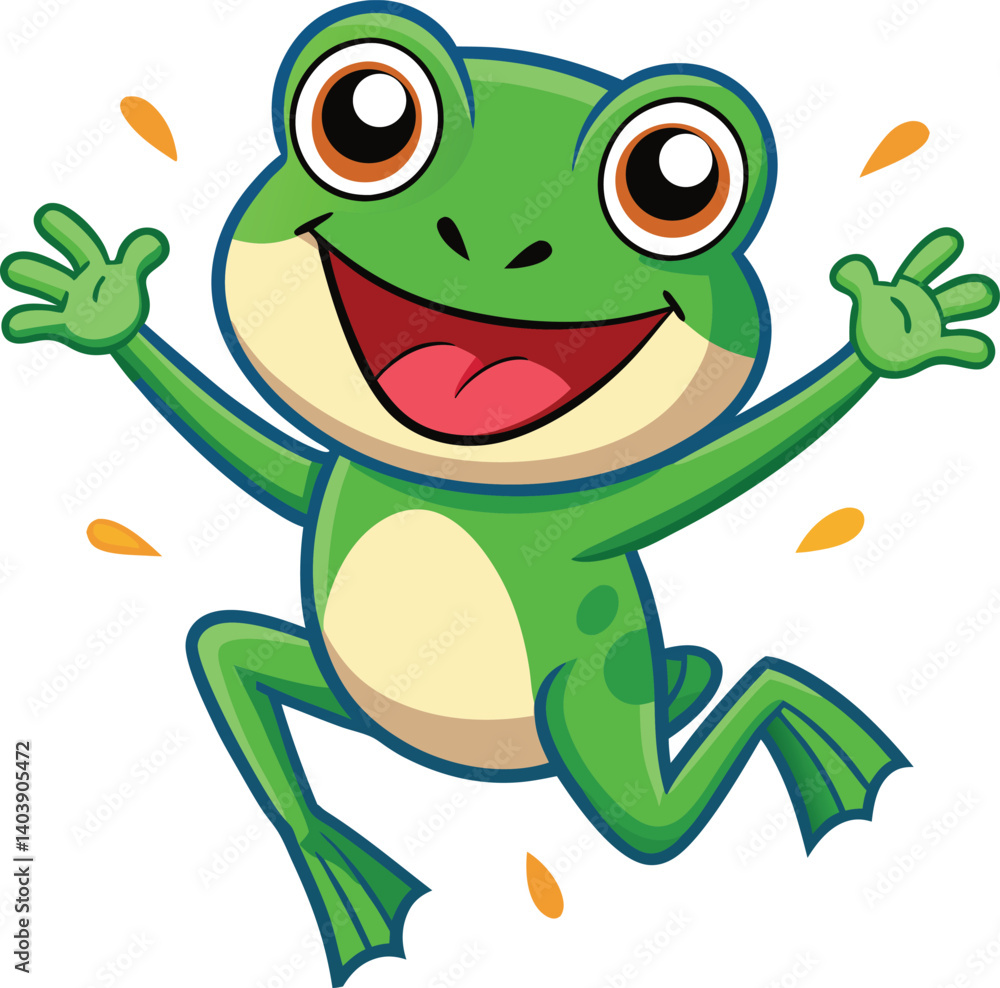 Obraz premium Frog jumping Animated Stickers