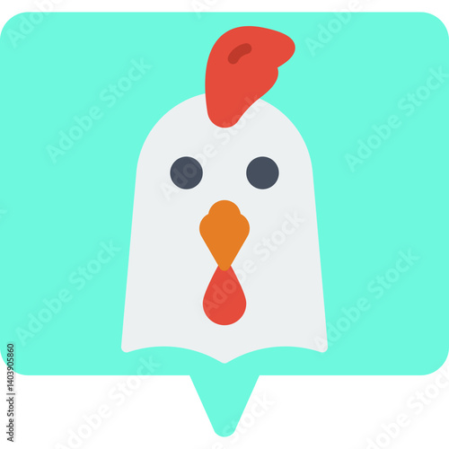 Hen Face icon vector illustration