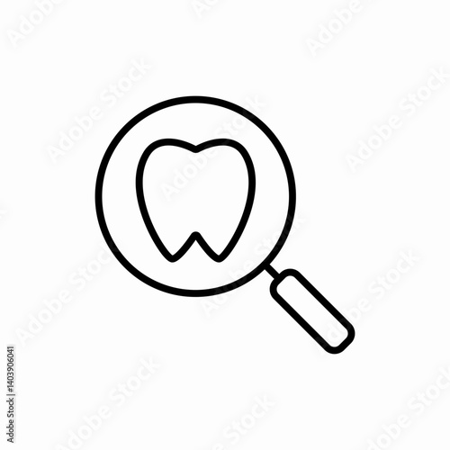 dental examination search icon vector sign