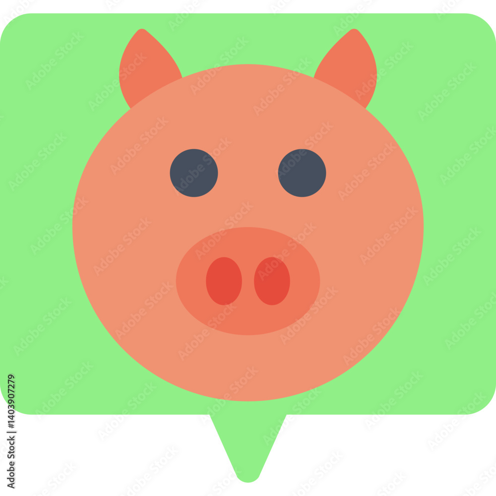 Pig Face icon vector illustration Pig Face icon vector illustration