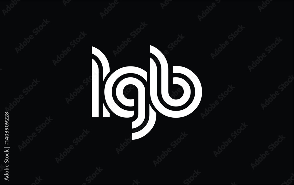 Fototapeta premium LGB Creative Unique Modern Letter Logo Design. Stylized logo featuring a unique letter design, presenting abstract minimalist aesthetics and modern appeal.