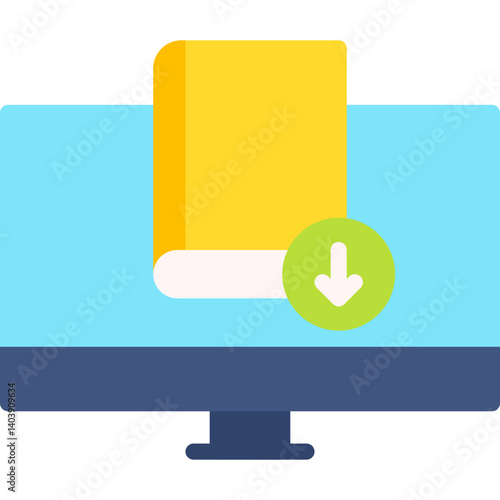 Download EBook icon single vector illustration