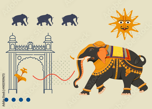 Mysore Traditional Elephant Illustration