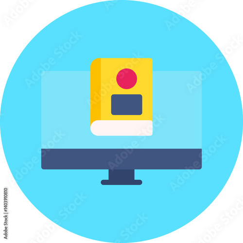 Online Library icon single vector illustration