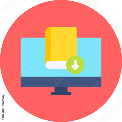 Download EBook icon single vector illustration