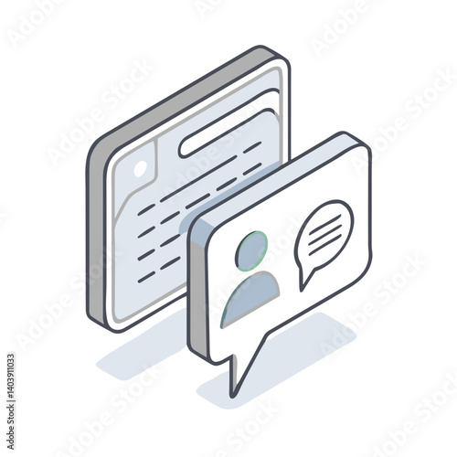 Chat Bubble Icon for messaging applications, social media interfaces, customer service platforms and communication tool designs