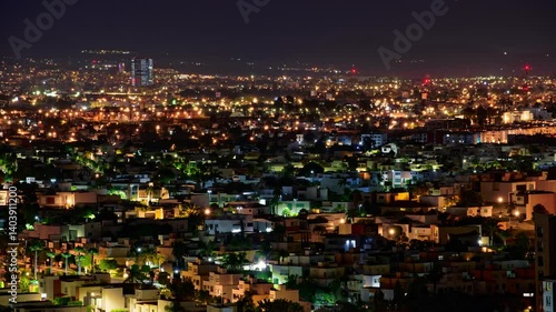 Cholula city, Puebla state, Mexico - May 24, 2022: Panoramic video of Cholula cityscape with sky and buildings aerial view