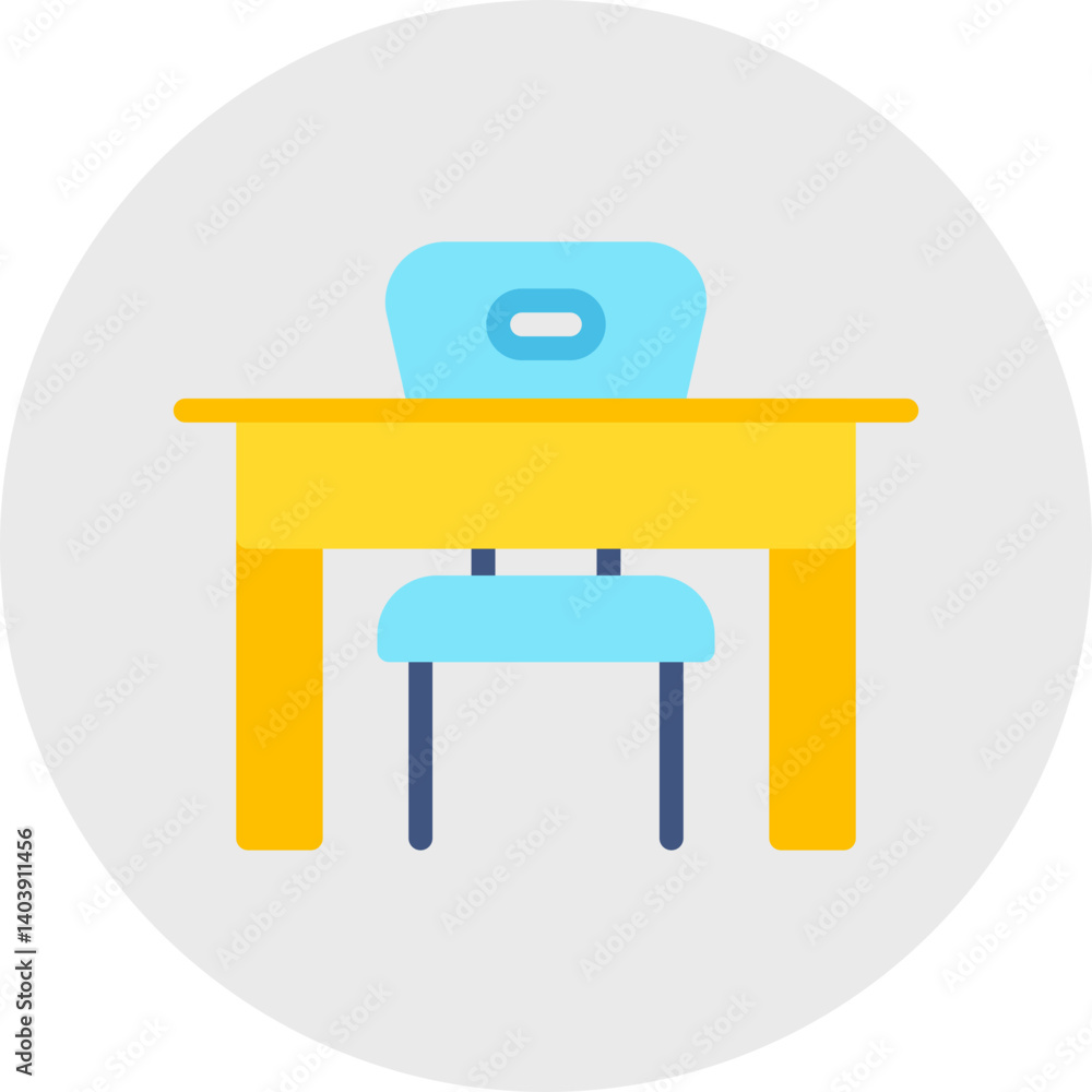 Student Desk icon single vector illustration Student Desk icon single vector illustration