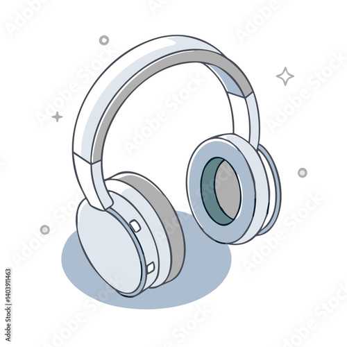 Headphones icon for music apps, audio interfaces, multimedia projects, e-learning platforms and website design for streaming services