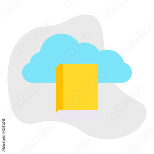 Cloud Library icon single vector illustration