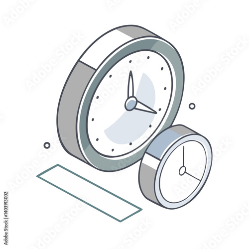 Time Clock Icon for Productivity Apps, Scheduling Software, Time Management Tools, Business Planning and Calendar Interfaces