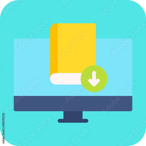 Download EBook icon single vector illustration