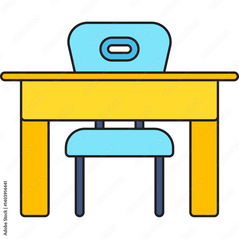 Student Desk icon single vector illustration Student Desk icon single vector illustration