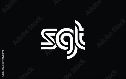 SGT Creative Unique Modern Letter Logo Design. Stylized logo featuring a unique letter design, presenting abstract minimalist aesthetics and modern appeal.
