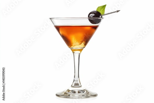 Wallpaper Mural Craft Cocktail with Olive Garnished in Martini Glass on White Torontodigital.ca