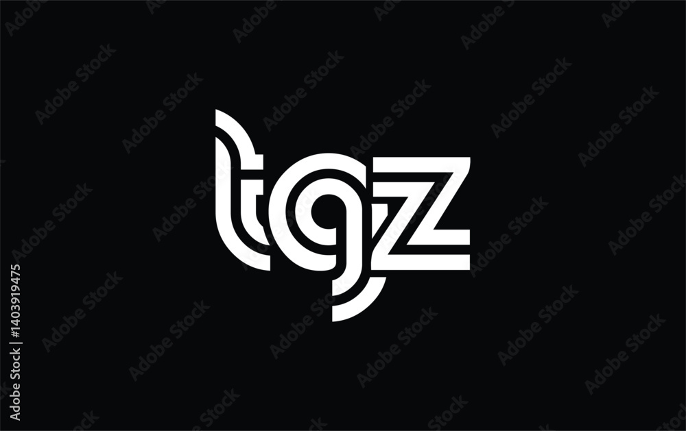 Obraz premium TGZ Creative Unique Modern Letter Logo Design. Stylized logo featuring a unique letter design, presenting abstract minimalist aesthetics and modern appeal.