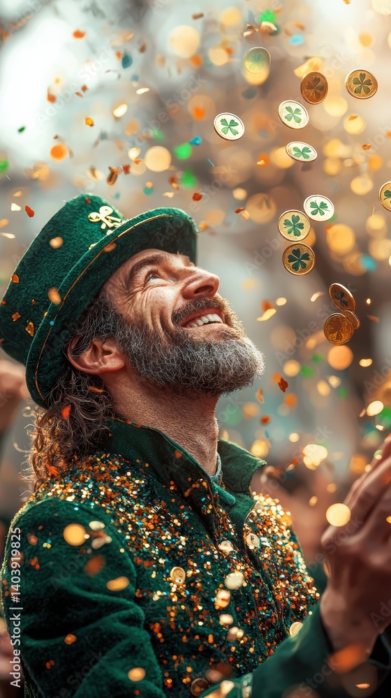 Fototapeta premium Magical street performance a leprechauns juggling delight