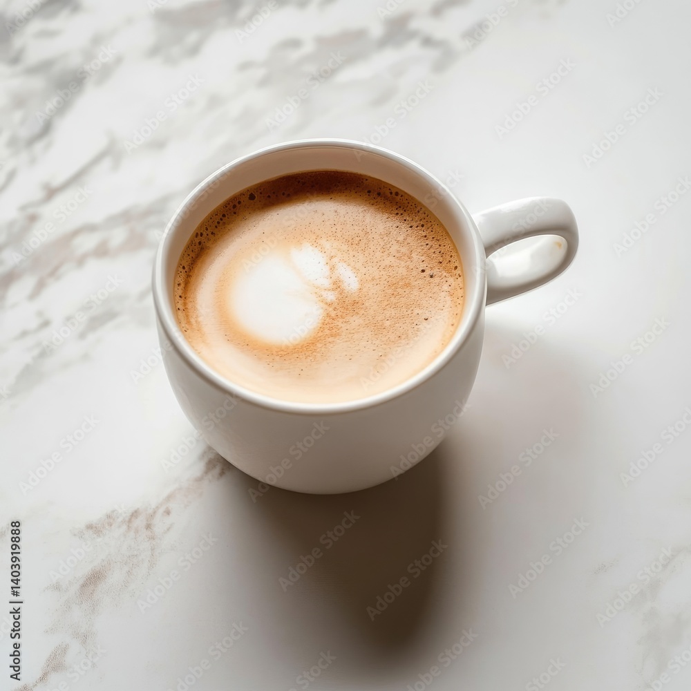 Aromatic coffee drink in white cup Aromatic coffee drink in white cup