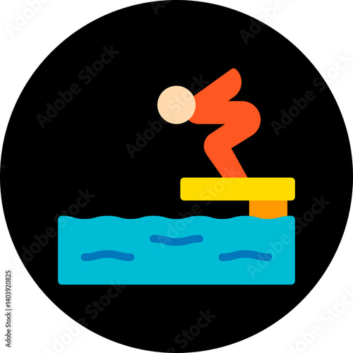 Jumping in Water icon single vector illustration