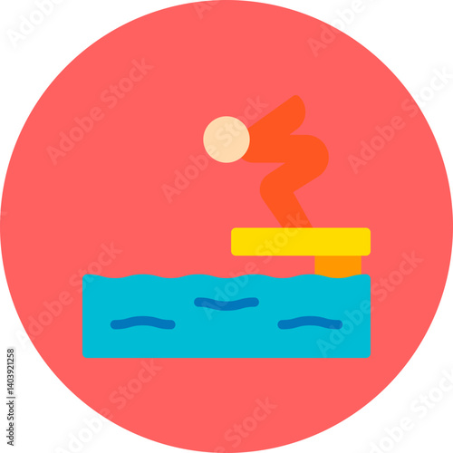 Jumping in Water icon single vector illustration