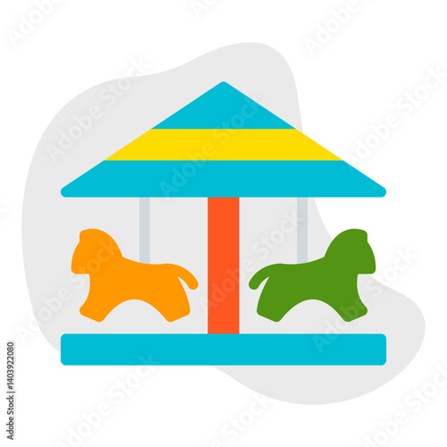 Flying Horses icon single vector illustration
