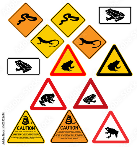 Reptiles and Amphibians Road Signs