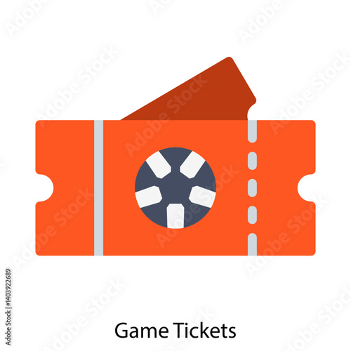 Game Tickets icon single vector illustration
