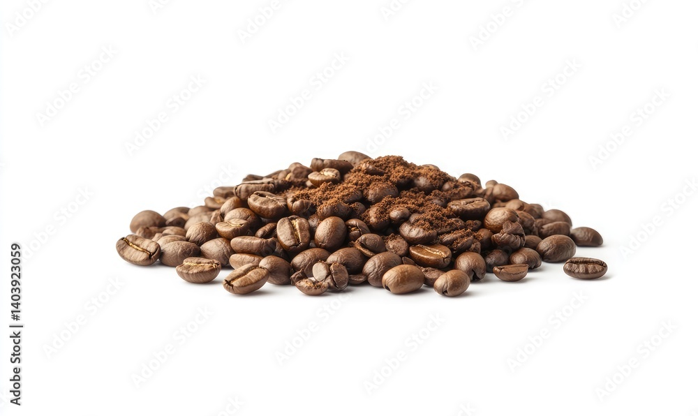 Roasted coffee beans and grounds Roasted coffee beans and grounds