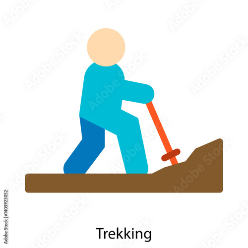 Trekking icon single vector illustration