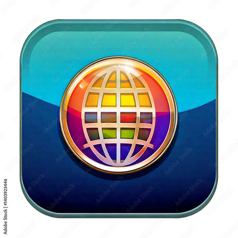 Internet Browser App Icon Button Design