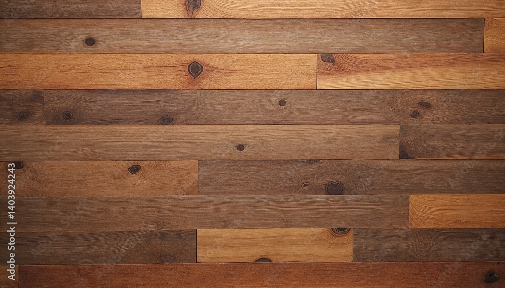 Fototapeta premium Wooden Wall Panels in Natural Finish, background 